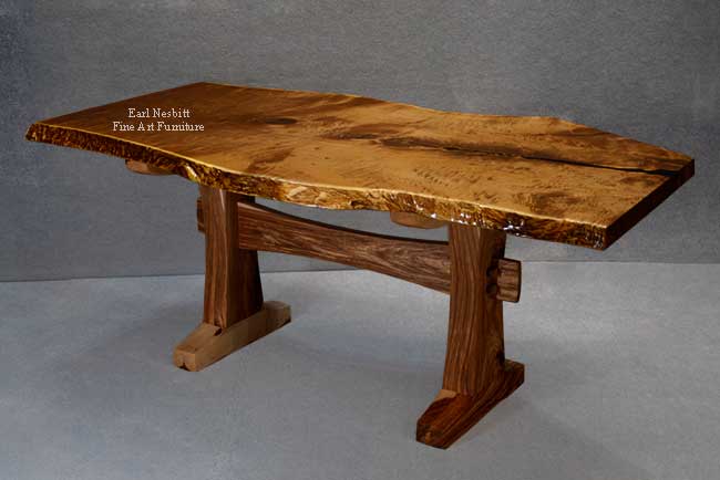 red mulberry slab table